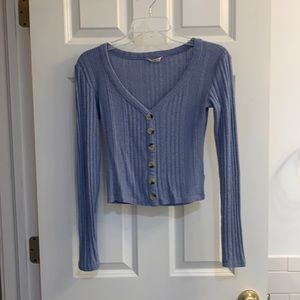 blue long sleeve top